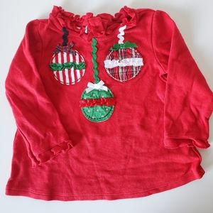 First Impressions Christmas Ornament Top and Ruffle Detail Size 6-9 Months